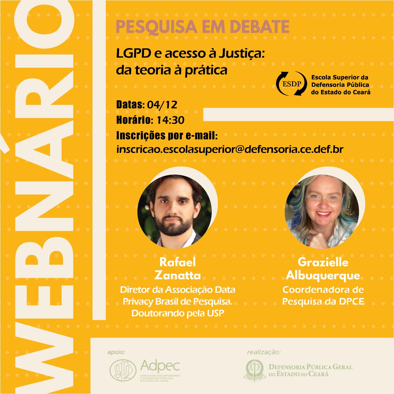 Inscrições para webinário “LGPD e acesso à Justiça” estão abertas; transmissão acontece dia 4