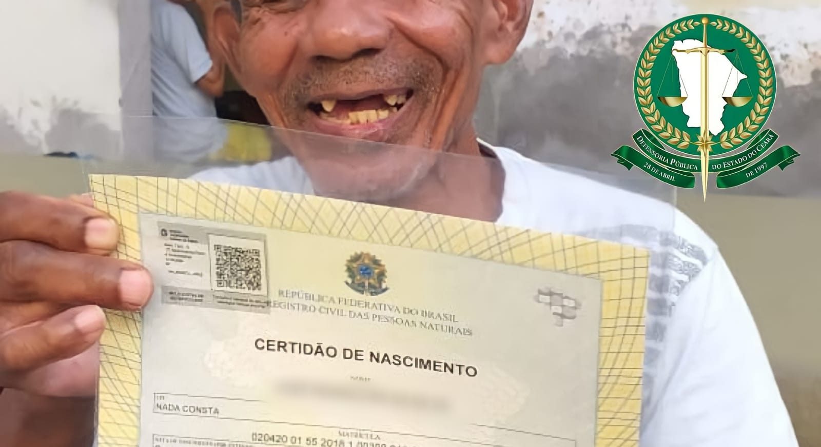 Idoso consegue nova certidão após mais de 60 anos sem data de nascimento