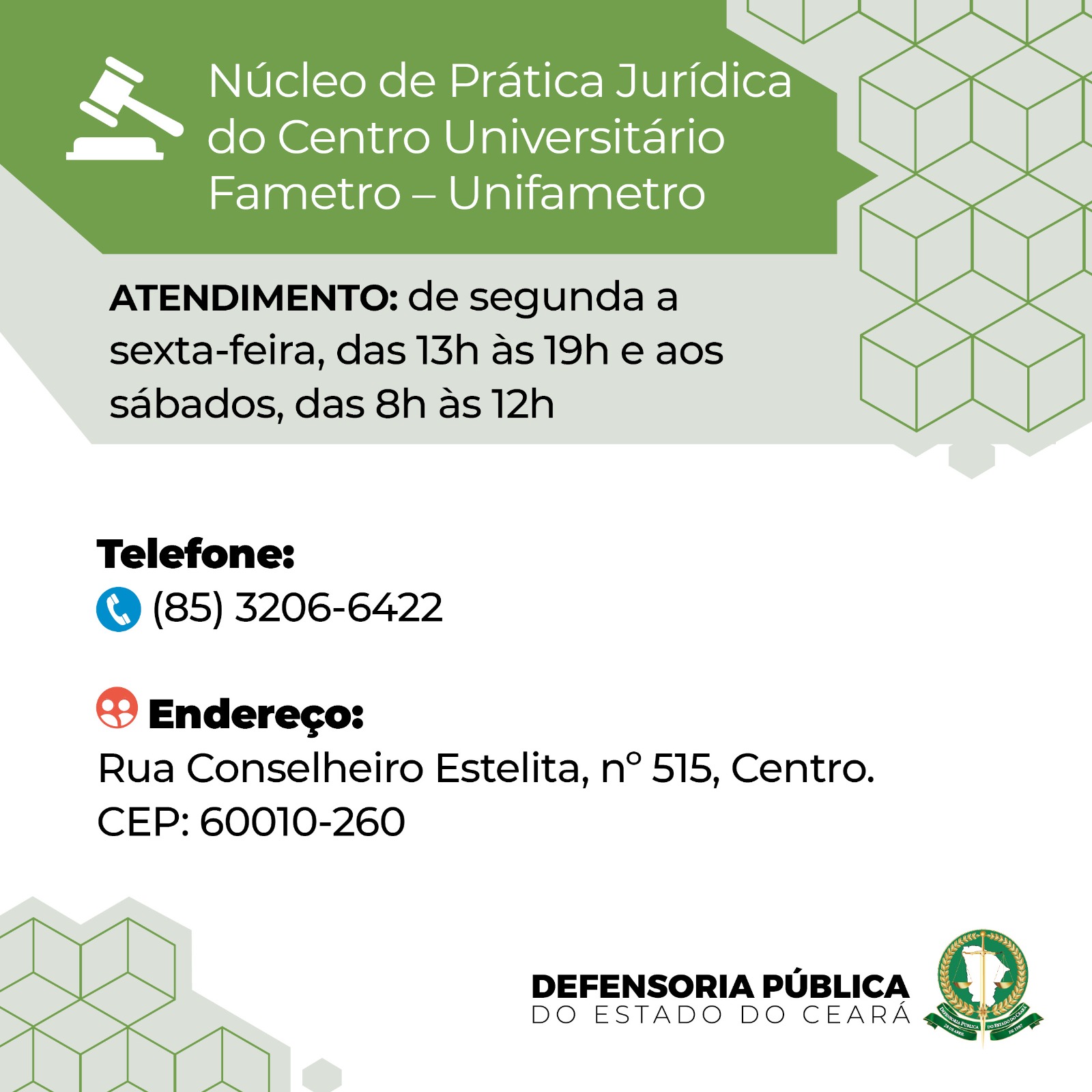 Contatos dos Núcleos de Prática Jurídica Capital