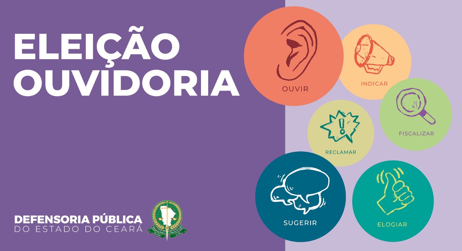 Sociedade civil define nesta quinta (27) lista tríplice para cargo de ouvidor(a) da Defensoria; eleição terá 3 pontos de votação