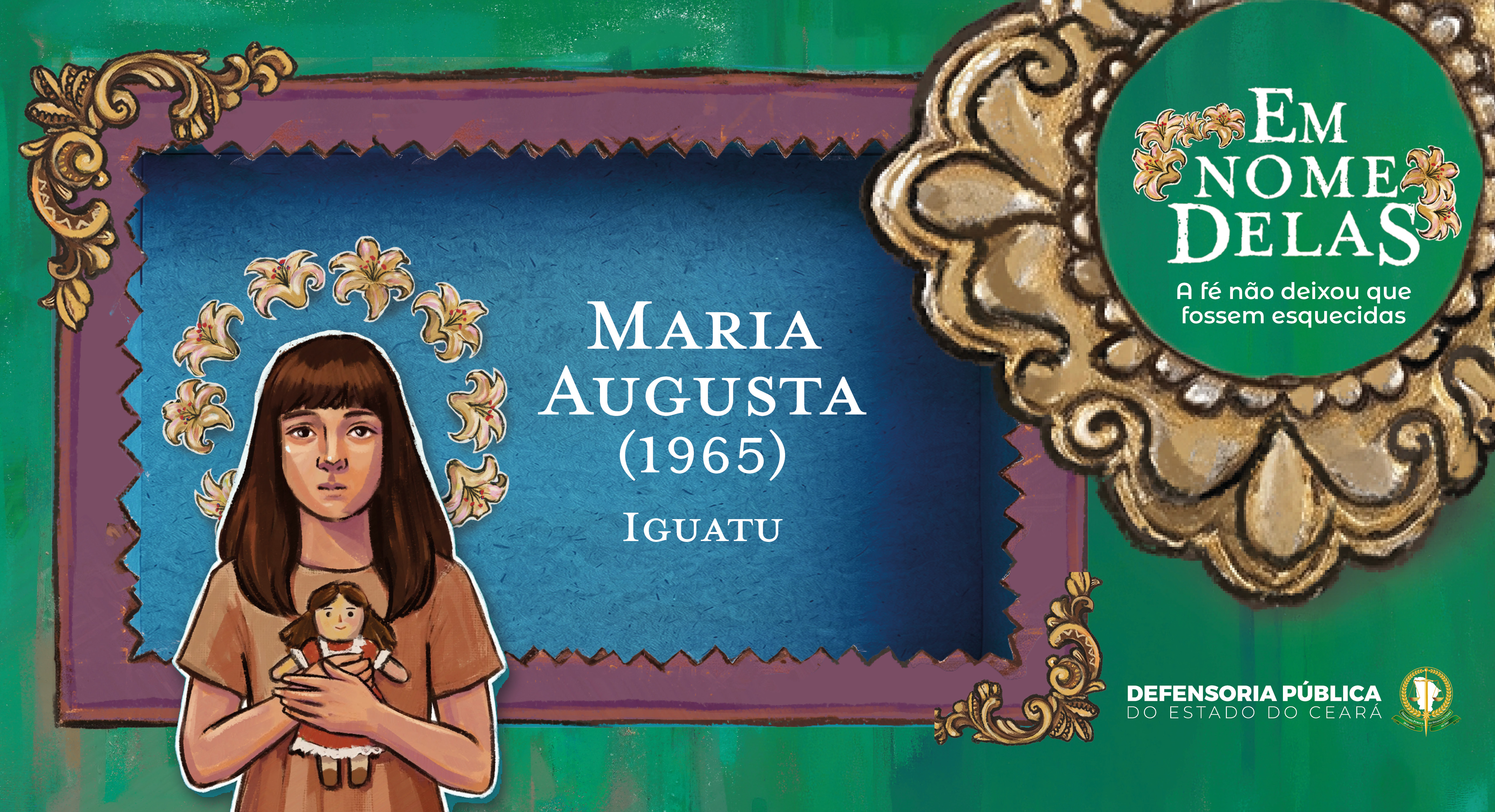 Maria Augusta está coberta de brinquedos e presentes 